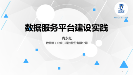 数据驱动未来 肖永红数据堂PPT与网络技术服务模式解析